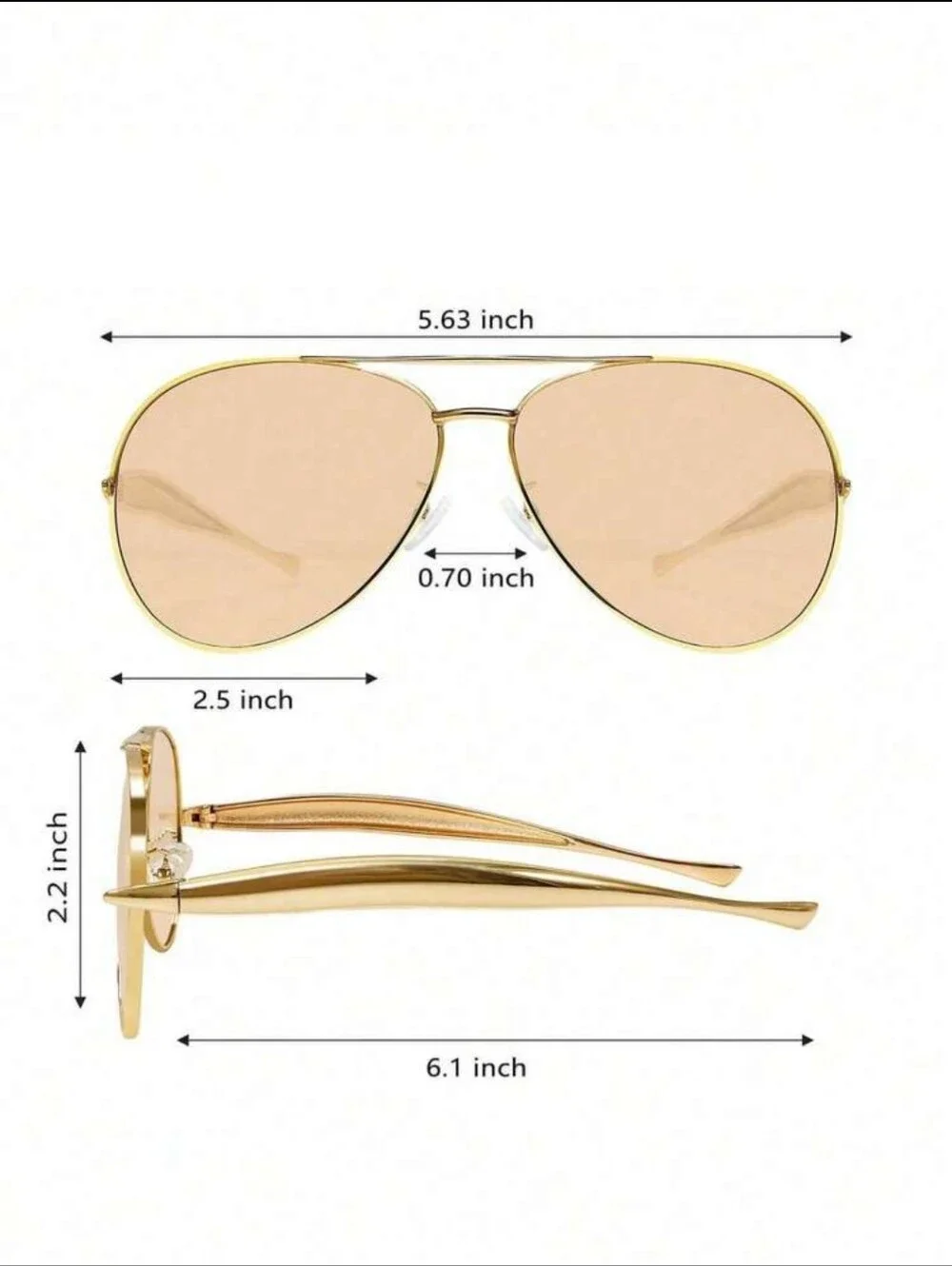 Gold Aviator Sunglasses for Women - Classic Chic